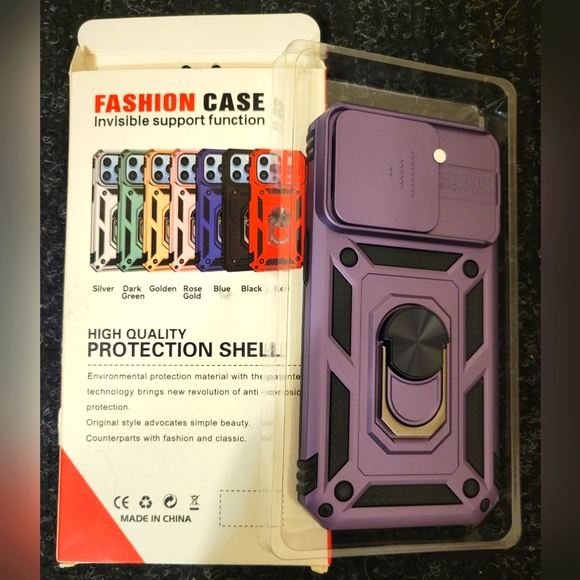 Goton - iPhone 14 Pro Case with Screen Protector, Slide Camera Cover - Purple - Picture 5 of 6